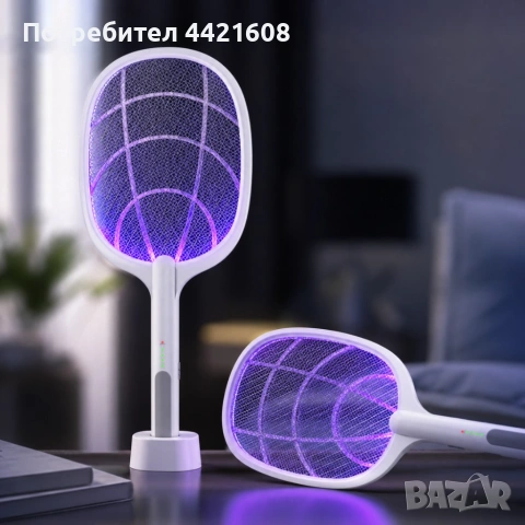 Електрическа палка 3 в 1 с UV лампа, USB зареждане, автоматична стойка – за комари, мухи и летящи на, снимка 2 - Други стоки за дома - 55278060