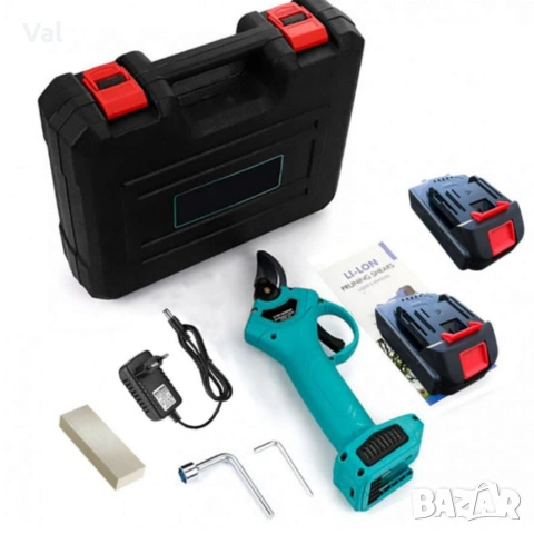 Акумулаторна безчеткова ножица в комплект с 2 батерии и куфар - компактна и прецизна, снимка 9 - Градински инструменти - 53954771