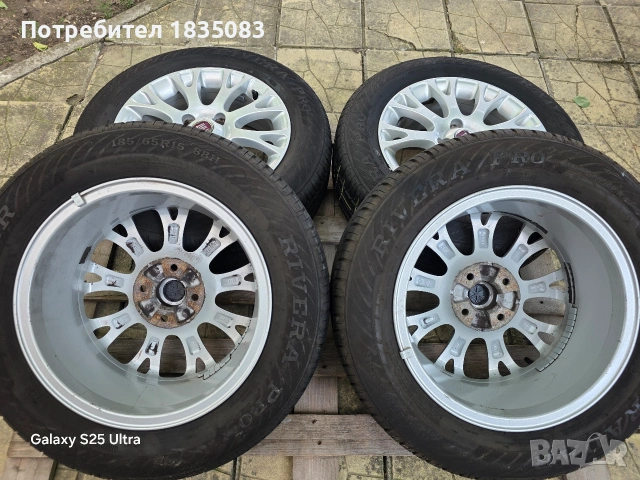 Лети джанти 15ки 4х100 Fiat + летни гуми 185/65/15 Radar, снимка 9 - Гуми и джанти - 55179640