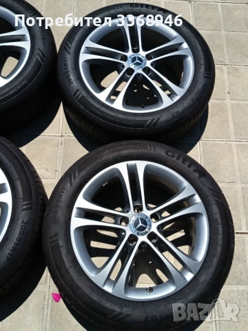 Оригинални джанти Мерцедес 17" 5х112 Mercedes 5x112 с гуми 205/55/17 дот1525 нови комплект , снимка 4 - Гуми и джанти - 55038630