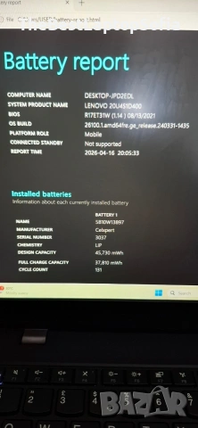 Лаптоп Lenovo ThinkPad L15, снимка 6 - Лаптопи за работа - 54251892