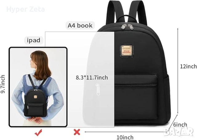 Дамска черна раница Cute Backpack модерна и удобна, снимка 2 - Чанти - 54155167