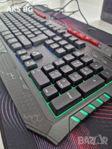 Геймърски комплект A+ Gaming Samurai – клавиатура, мишка, слушалки и подложка, снимка 2 - Клавиатури и мишки - 54788487