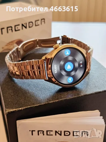 НОВ ! Луксозен Смарт Часовник - TRENDER POCH - Rose Gold - AMOLED - Bluetooth Разговори !, снимка 6 - Други - 55355290