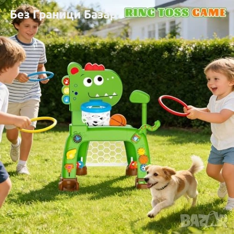 Нов Детски баскетболен кош футболна врата голф рингове 4 в 1 спортна играчка динозавър с музика , снимка 5 - Образователни игри - 54094003