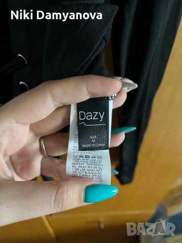 Черна блуза, размер S/M, снимка 2 - Блузи с дълъг ръкав и пуловери - 53960968