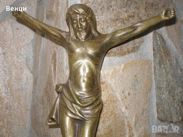 Бронзова Фигура Икона Исус, снимка 10 - Антикварни и старинни предмети - 55007255