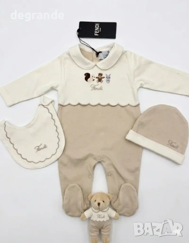 🧸Комплект за бебе от три части с ромпър Fendi🧸