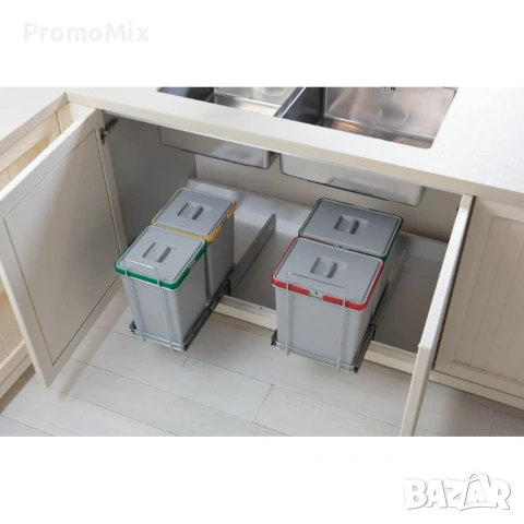 Кош за отпадъци Elletipi Ecofil PF01 44B2 2x24л За вграждане в чекмедже кош за боклук разделно , снимка 2 - Други стоки за дома - 54327642