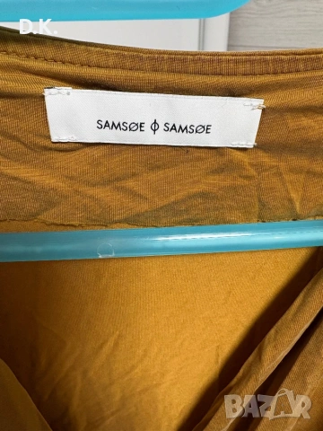 Дамска рокля Samsoe Samsoe. Материя-купро+еластан. Цвят-GOLDEN BROWN., снимка 3 - Рокли - 54333775