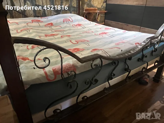 Легло-спалня от ковано желязо+матрак., снимка 3 - Спални и легла - 55309414