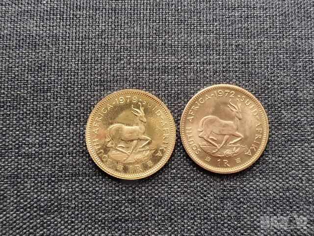 Златна монета 1 Rand Южна Африка 1Ранд , снимка 2 - Нумизматика и бонистика - 54773623