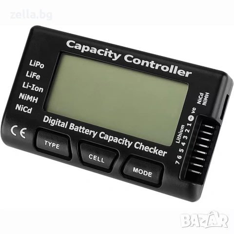 Дигитален тестер за батерии 18650 Li-Ion, LiPo, LiFe, NiMH, NiCd 2-7S с LCD дисплей 10441