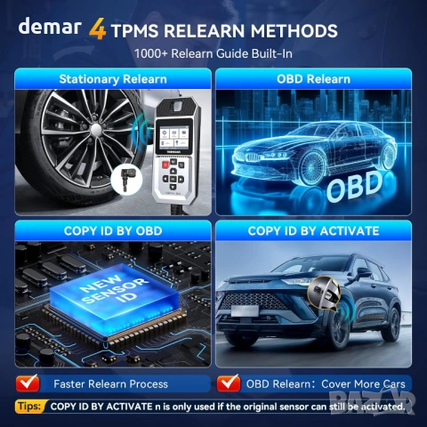 Диагностичен инструмент THINKTPMS VENU90 TPMS OBD2, активиране/четене, снимка 5 - Аксесоари и консумативи - 54442220