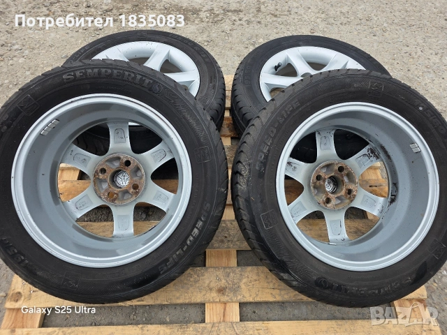 Лети джанти 15ки 4х100 Toyota + летни гуми 195/60/15 Semperit, снимка 9 - Гуми и джанти - 54012609