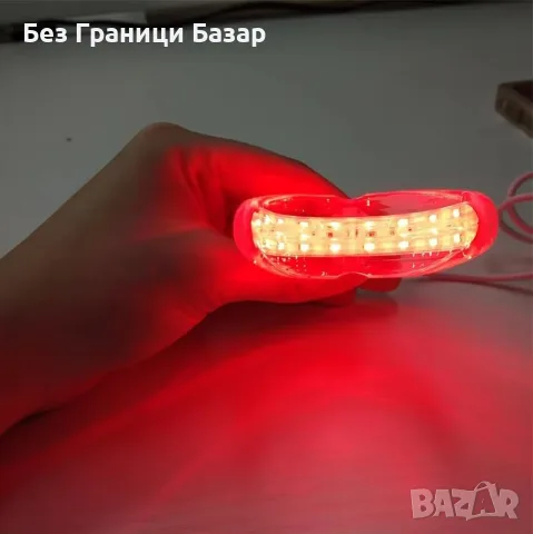 Нова Червена светлина за венци и зъби, 32 LED, силиконов мундщук Пародонтална лампа 635 nm, снимка 3 - Други - 55581251