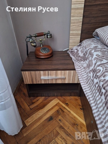 2603 СПАЛНЯ  - легло без матрак с гардероб + тоалетка + 2 нощни шкафчета -ОБЩА цена 200 евро или 391, снимка 5 - Спални и легла - 53992278