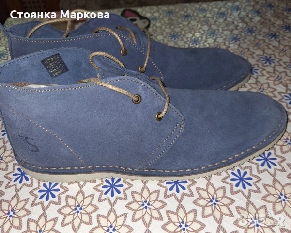 Нови мъжки велурени кларкове 44,5-Staff Jeans, снимка 3 - Мъжки боти - 54559749