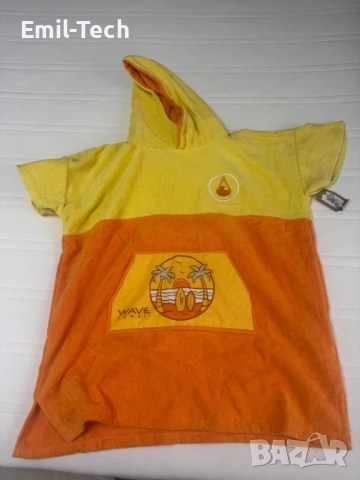 Детско Пончо 100% памук за плаж/басейн + ПОДАРЪК детски часовник, снимка 3 - Хавлии и халати - 54156273