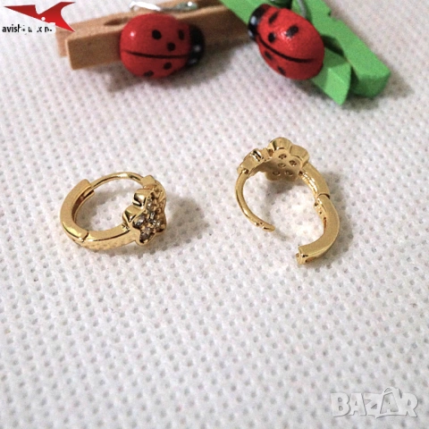 Обеци с 14К златно покритие 2141915, снимка 2 - Обеци - 54395984