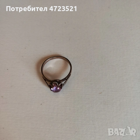 Старинен руски пръстен с аметист , снимка 4 - Пръстени - 54077147