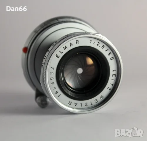 Leica ELMAR-M 50mm f/2.8 Silver Leica M Mount Collapsible обектив - отличен, снимка 4 - Обективи и филтри - 55585867
