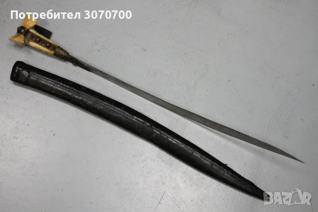 Османски ятаган автентичен моржов зъб, снимка 6 - Антикварни и старинни предмети - 55542221