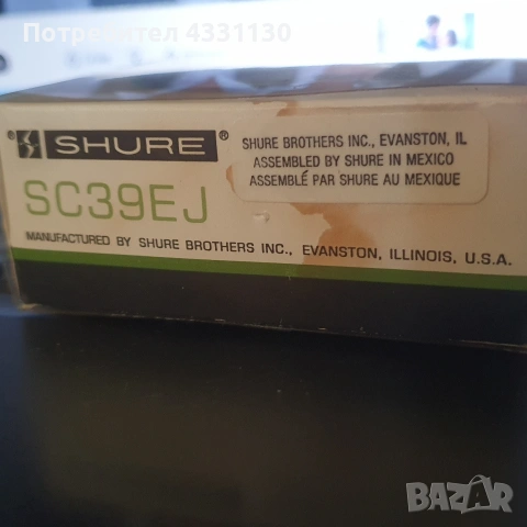 доза с игла shure sc 39 ej usa , снимка 2 - Микрофони - 54782515