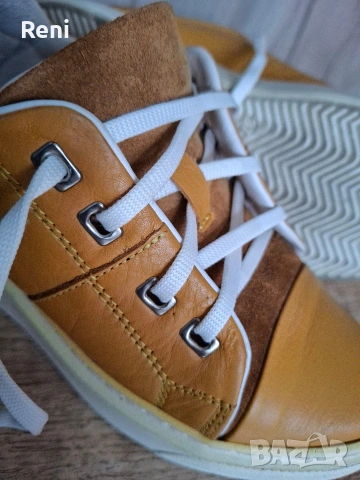 Кецове ест. кожа, горчица, снимка 5 - Кецове - 53999332