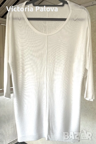 Стилна блуза-пуловер паднало рамо, снимка 3 - Блузи с дълъг ръкав и пуловери - 54259509