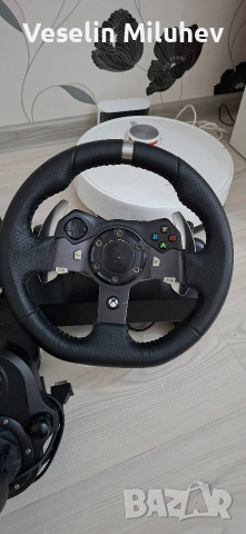 Logitech G920+ръна и скорости, снимка 5 - Джойстици и геймпадове - 54681077