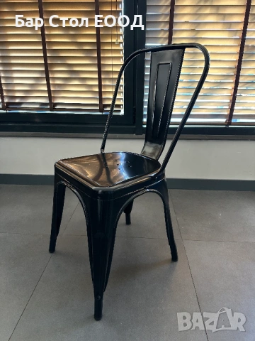 Метален трапезен стол с облегалка +24м гаранция и доставка до еконт