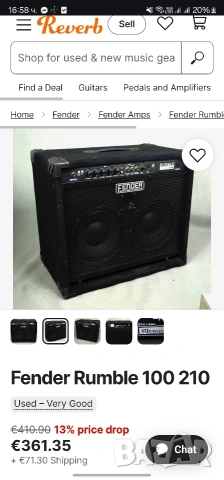 Кубе за бас китара Fender Rumble 100 2x10, снимка 4 - Китари - 54438154