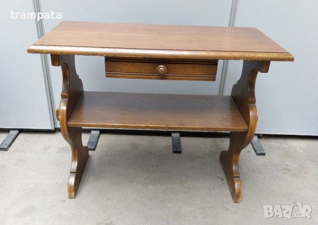 НАЙ ДОБРАТА ОФЕРТА  Стара немска масивна дървена помощна маса 