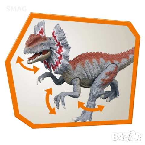 Динозавър Dilophosaurus със звук и светлина 35 см_1258462, снимка 2 - Фигурки - 54819328
