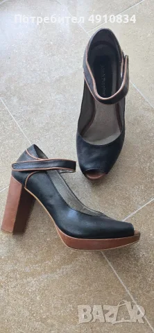 Hush Puppies обувки, 39 номер, винтидж дизайн, естествена кожа и дърво подметка