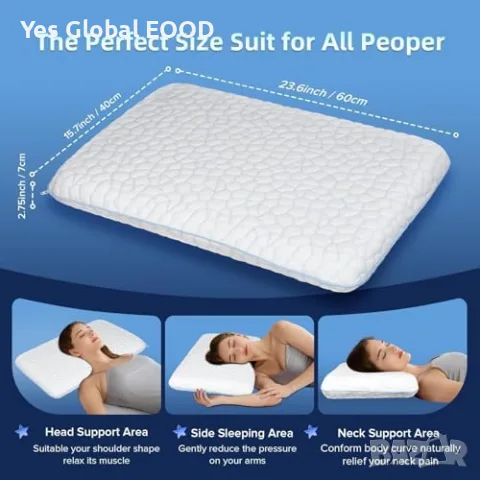 SUPA MODERN тънка Memory Foam възглавница 40x60 см – 5.7 см, снимка 8 - Възглавници - 55623079