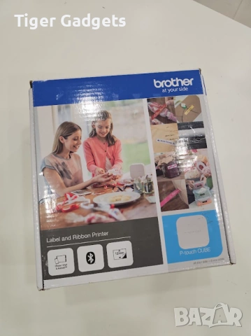 Етикетен принтер Brother P-touch CUBE PT-P300BT Bluetooth, термотрансферен печат, бял, снимка 7 - Принтери, копири, скенери - 54379081
