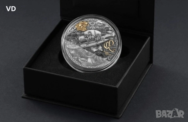 инвестиционна сребърна монета Дон кихот 2 оз 2 oz