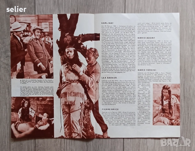 оригинална немска програма за филм "Illustrierter Film-Kurier" (Nr. 4) за уестърн класиката "Винету , снимка 6 - Списания и комикси - 54478389