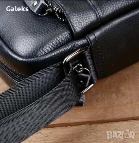 Мъжка функционална и елегантна кожена чанта Montreal /Черна естест. кожа!, снимка 8 - Чанти - 53964781