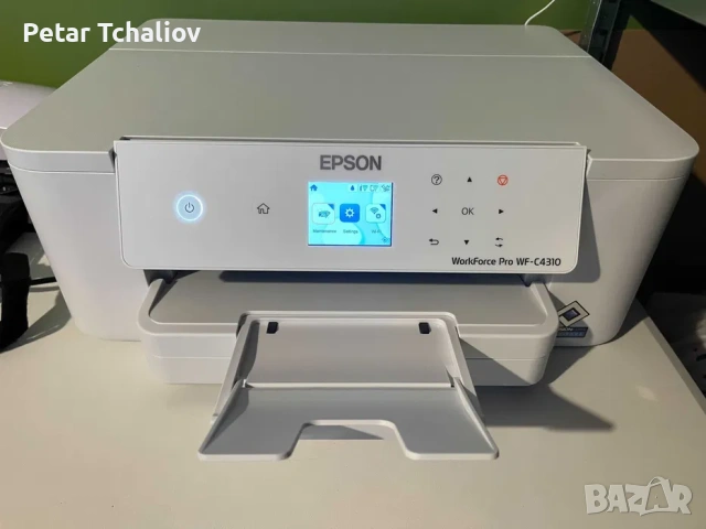 EPSON WorkForce Pro WF-C4310DW + мастило, касети и ресетър за чип на касети., снимка 2 - Принтери, копири, скенери - 54567936