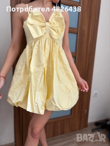 Жълта рокля , снимка 2 - Рокли - 54535409
