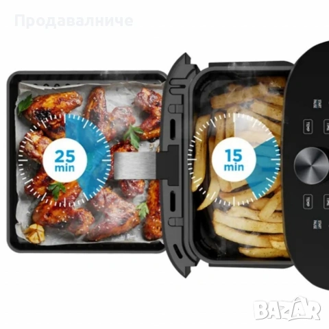 Еър Фрайър 2 в 1 - 11L - Midea MAD1100DADK - С две зони за готвене., снимка 3 - Фритюрници - 54239001