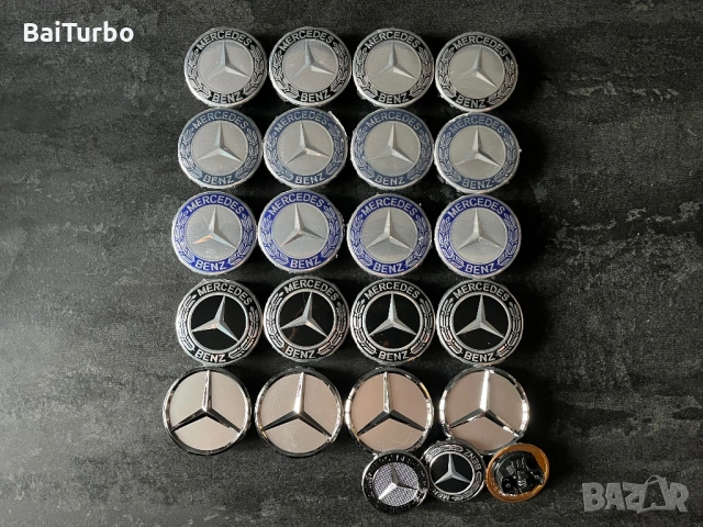 Капачки за джанти мерцедес/mercedes  и емблеми(75мм + 55мм), снимка 2 - Аксесоари и консумативи - 54317631
