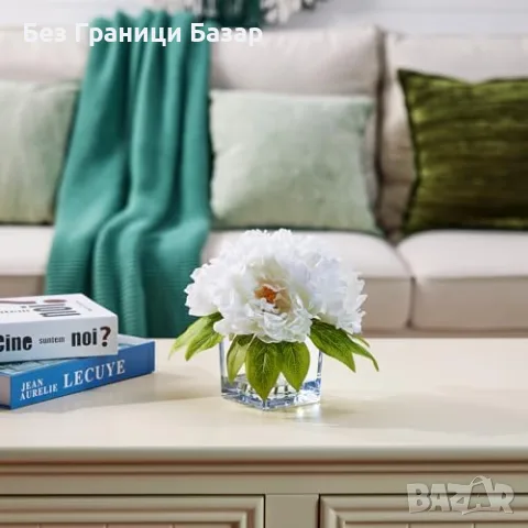 Нова Изкуствена бяла хортензия във ваза VeriNatural, реалистичен букет 26 см, снимка 8 - Декорация за дома - 55533124