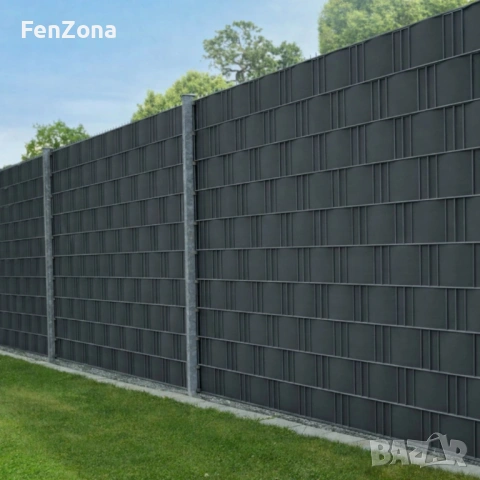 Антрацитна оградна лента 19 см x 35 м – UV устойчива и лесна за монтаж, снимка 7 - Други стоки за дома - 53961492