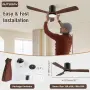 LED Таванен вентилатор с лампа 24W и дистанционно 132cm, снимка 7