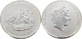 Острови Кук - 1 долар – кораб, 1 OZ – Сребърна монета , 1 унция, снимка 1