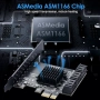 Нов PCIe SATA разширителна карта с 6 порта 6 Gbps SATA 3.0 ASM1166 контролер + 6 кабела  , снимка 5